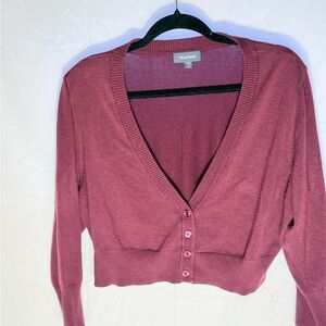 Modcloth Women's Burgundy Cardigan Sweater